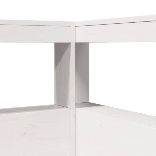 Massivholzbett mit Regal ohne Matratze Weiß 160x200 cm Kiefer