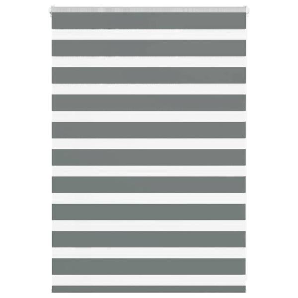 ARDEBO.de - Zebrarollo Dunkelgrau 100x100 cm Stoffbreite 95,9 cm Polyester