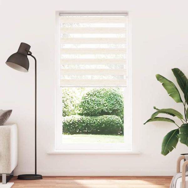ARDEBO.de - Doppelrollo Marmorbeige 105x230cm Stoffbreite 100,9 cm Polyester