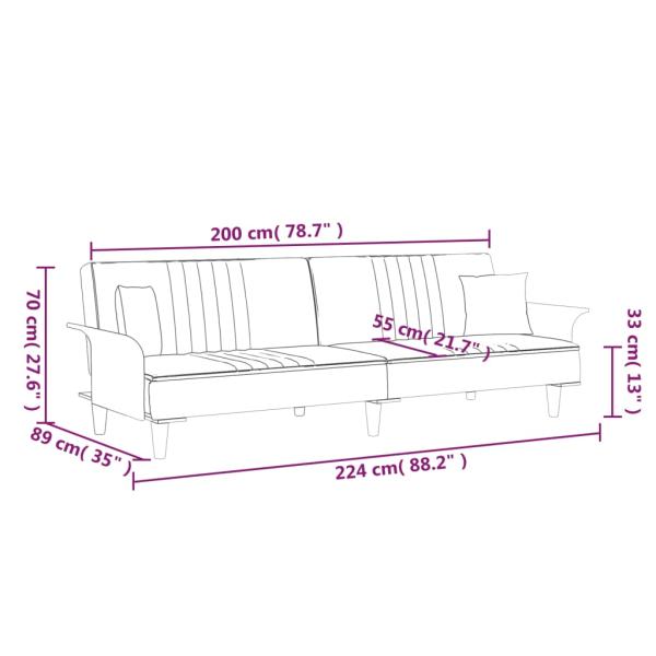 ARDEBO.de - Schlafsofa mit Armlehnen Taupe Stoff