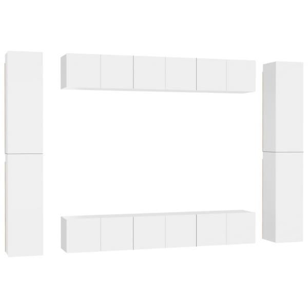 10-tlg. TV-Schrank-Set Weiß Holzwerkstoff