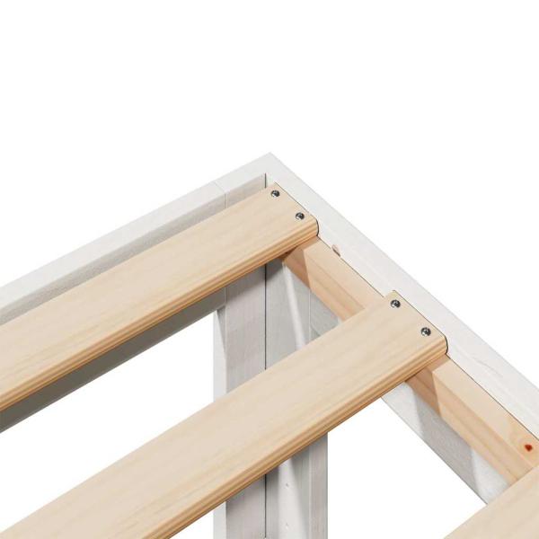 Massivholzbett ohne Matratze Weiß 160x200 Kiefernholz