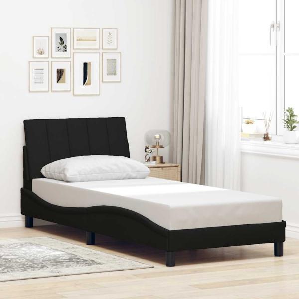 ARDEBO.de - Bettgestell ohne Matratze Schwarz 90x190 cm Stoff