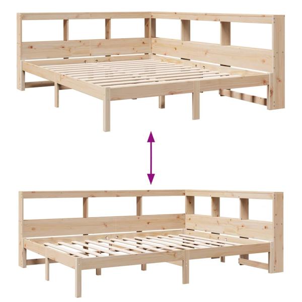 Massivholzbett mit Regal ohne Matratze 150x200 cm Kiefernholz