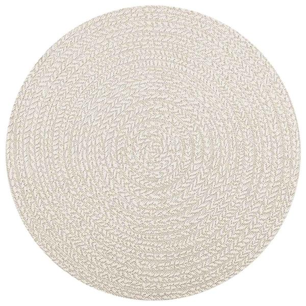 Teppich ZIZUR Creme Ø 120 cm Jute-Optik Indoor und Outdoor