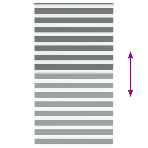 Zebrarollo Dunkelgrau 125x200 cm Stoffbreite 120,9 cm Polyester