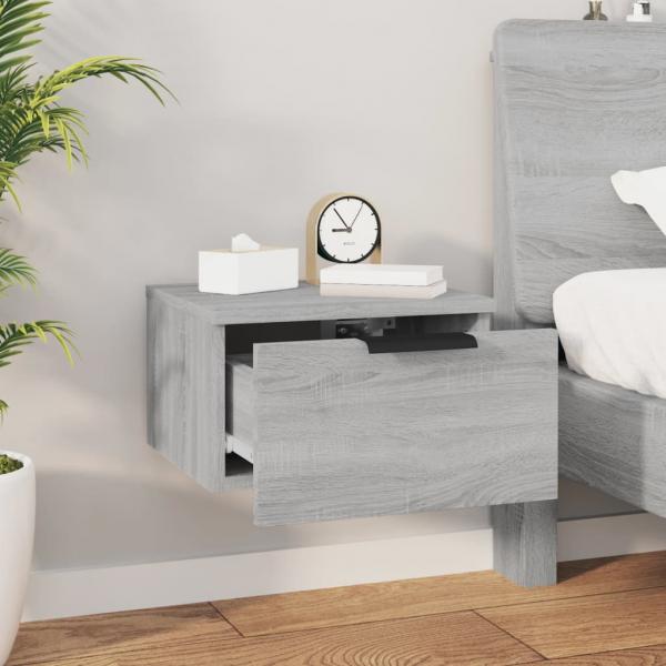 Wand-Nachttisch Grau Sonoma 34x30x20 cm
