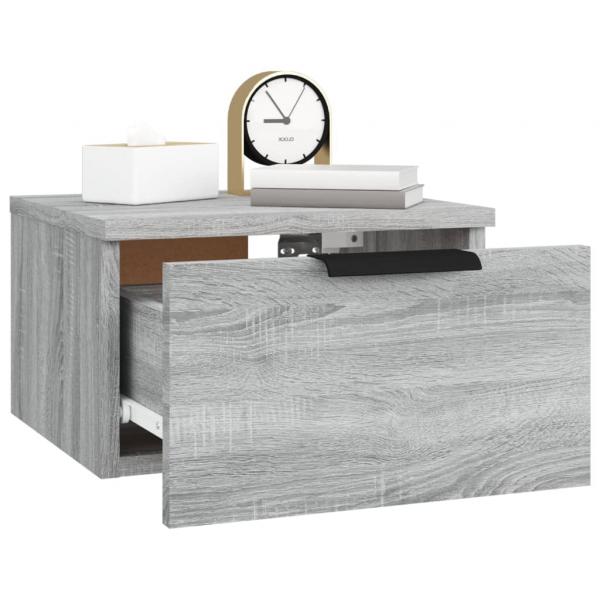 Wand-Nachttisch Grau Sonoma 34x30x20 cm