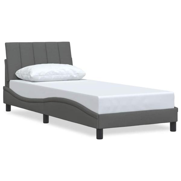 Bettgestell ohne Matratze Dunkelgrau 80x200 cm Stoff