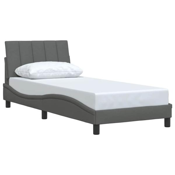 Bettgestell ohne Matratze Dunkelgrau 80x200 cm Stoff