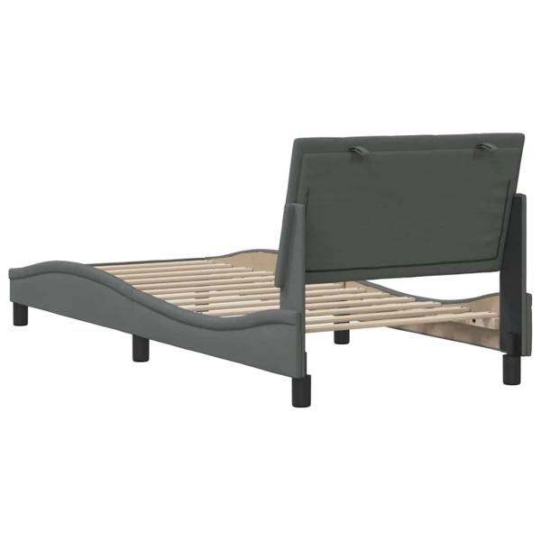 Bettgestell ohne Matratze Dunkelgrau 80x200 cm Stoff