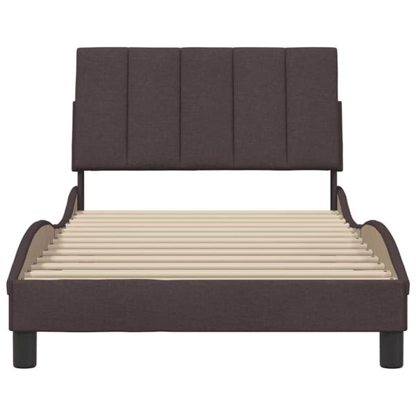 Bettgestell ohne Matratze Dunkelbraun 100x200 cm Stoff
