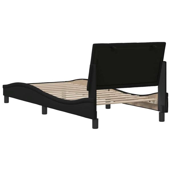 Bettgestell ohne Matratze Schwarz 90x200 cm Stoff