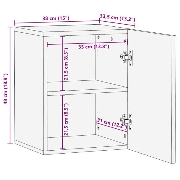 Bad-Hängeschrank 38x33,5x48 cm Massivholz Mango