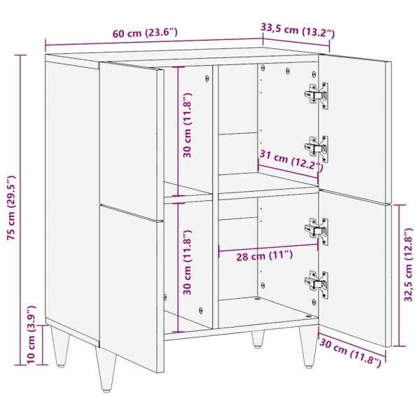 Sideboard 60x33,5x75 cm Mangoholz