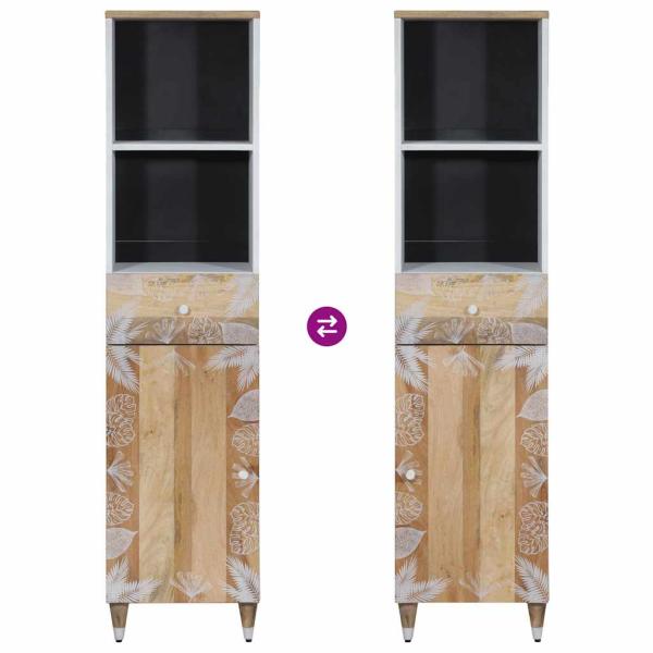 Badschrank 38x33,5x160 cm Massivholz Mango