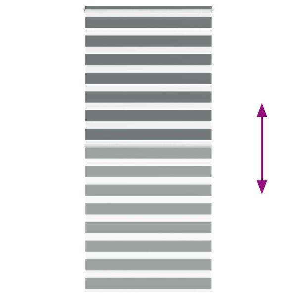 Zebrarollo Dunkelgrau 95x230 cm Stoffbreite 90,9 cm Polyester