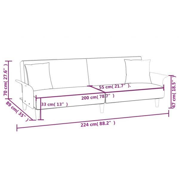 Schlafsofa mit Armlehnen Taupe Stoff