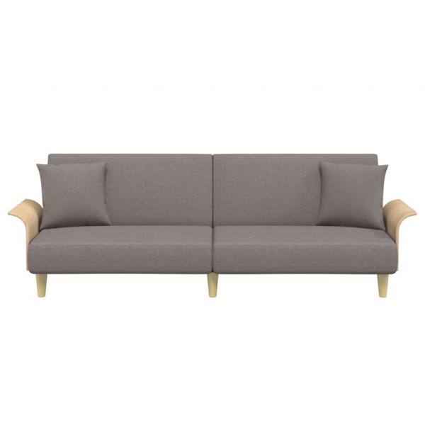 Schlafsofa mit Armlehnen Taupe Stoff