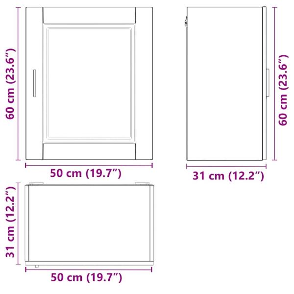 Küchen-Hängeschrank Porto Braun Eichen-Optik Holzwerkstoff
