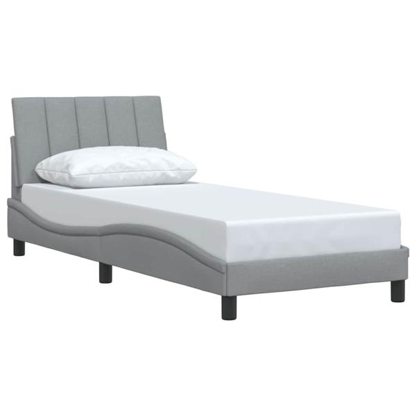 Bettgestell ohne Matratze Hellgrau 80x200 cm Stoff