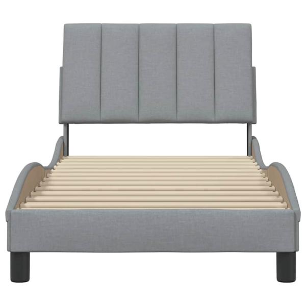 Bettgestell ohne Matratze Hellgrau 80x200 cm Stoff
