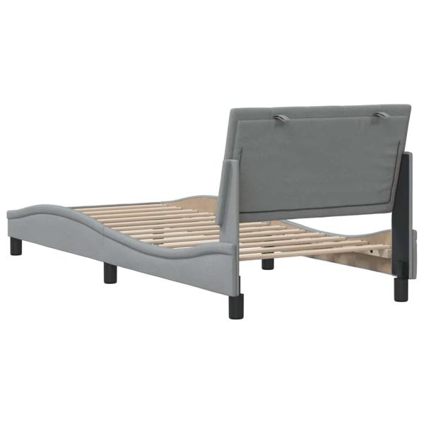 Bettgestell ohne Matratze Hellgrau 80x200 cm Stoff