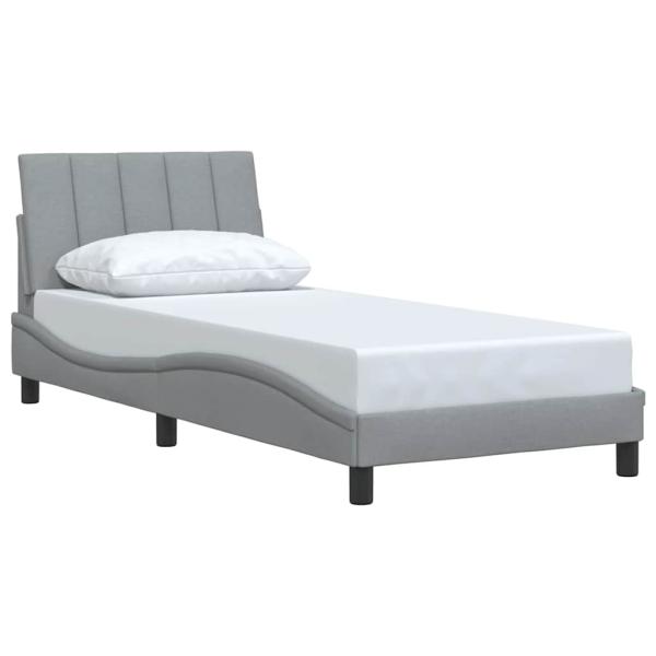Bettgestell ohne Matratze Hellgrau 90x190 cm Stoff