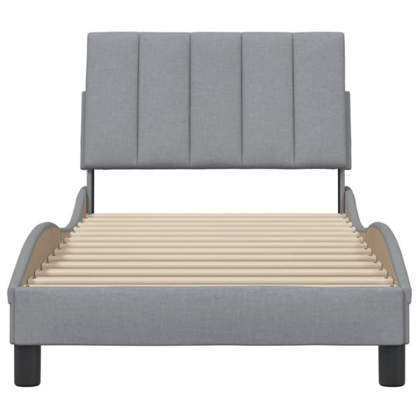 Bettgestell ohne Matratze Hellgrau 90x190 cm Stoff