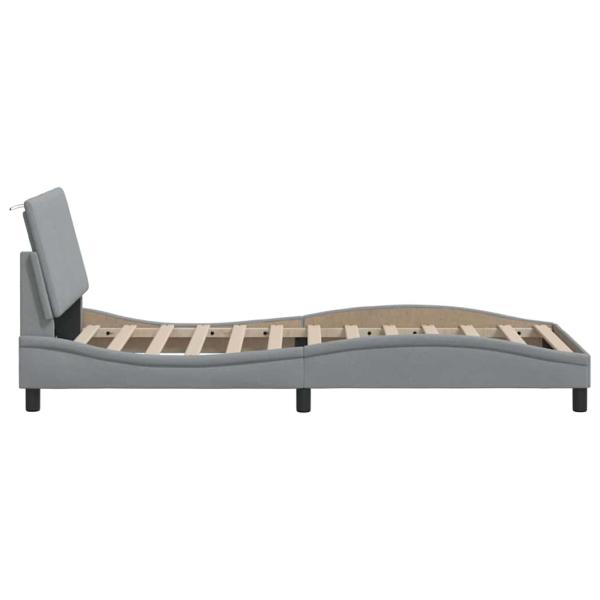 Bettgestell ohne Matratze Hellgrau 90x190 cm Stoff