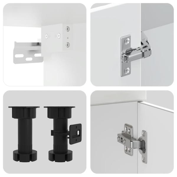 ARDEBO.de - 7-tlg. Küchenschrank-Set Kalmar Weiß Holzwerkstoff