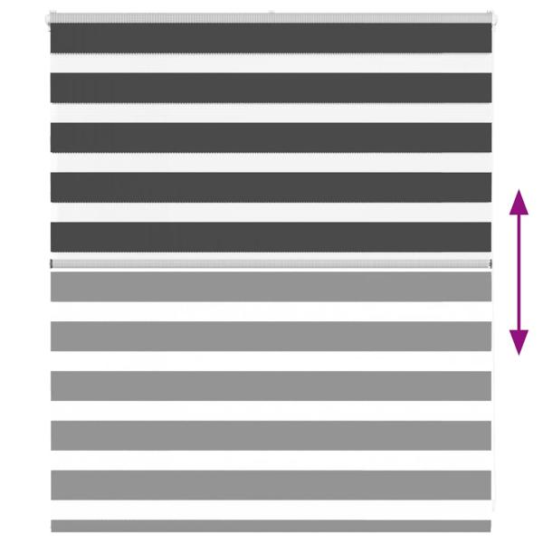 Zebrarollo Schwarz 125x100 cm Stoffbreite 120,9 cm Polyester