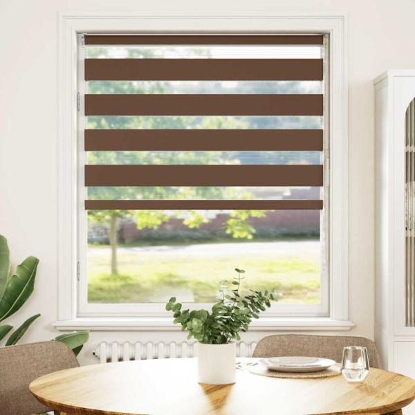 ARDEBO.de - Doppelrollo Braun 100x100 cm Stoffbreite 95,9 cm Polyester