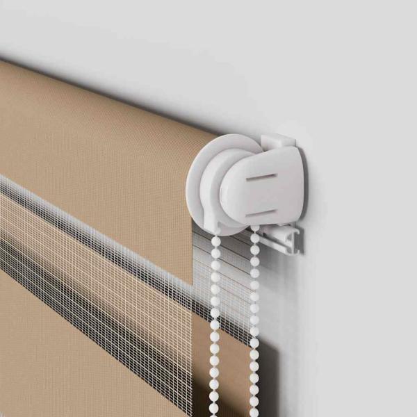 Doppelrollo Sandbraun 105x230 cm Stoffbreite 100,9 cm Polyester