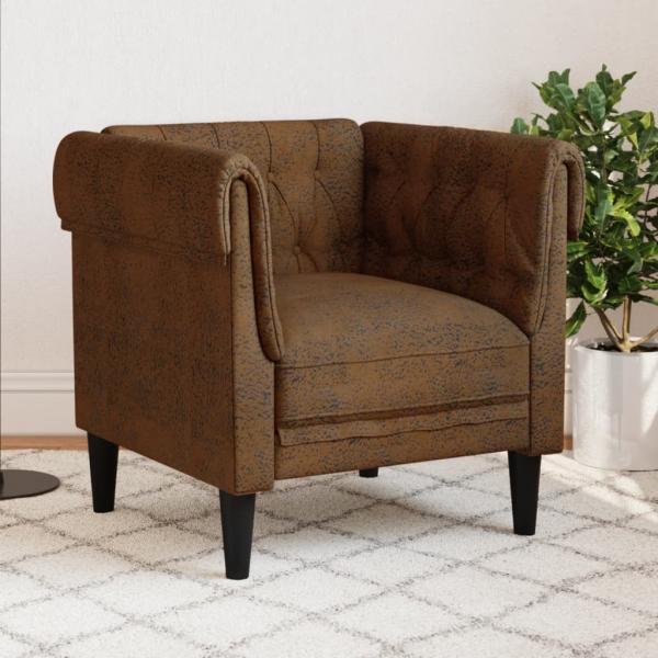ARDEBO.de - Chesterfield-Sessel Braun Stoff