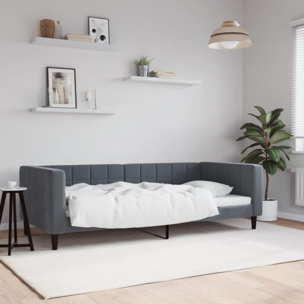 ARDEBO.de - Tagesbett Dunkelgrau 90x200 cm Samt