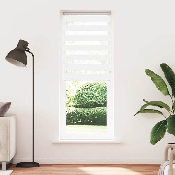 ARDEBO.de - Zebrarollo Weiß 80x230 cm Stoffbreite 75,9 cm Polyester