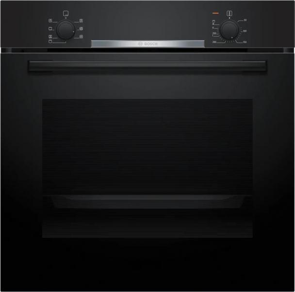 ARDEBO.de Bosch HBA510BA3 Serie 2 EEK: A Einbaubackofen, 71 L, 60 cm breit, 3D-Heißluft, Drehwähler, schwarz