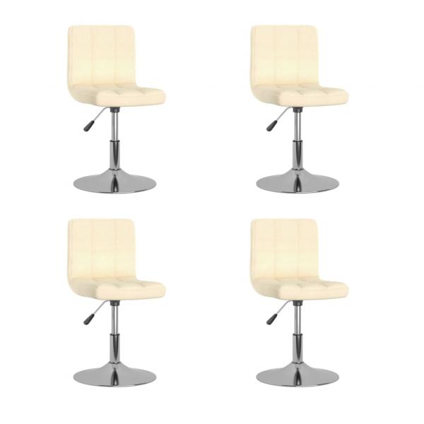 ARDEBO.de - Esszimmerstühle 4 Stk. Drehbar Creme Stoff
