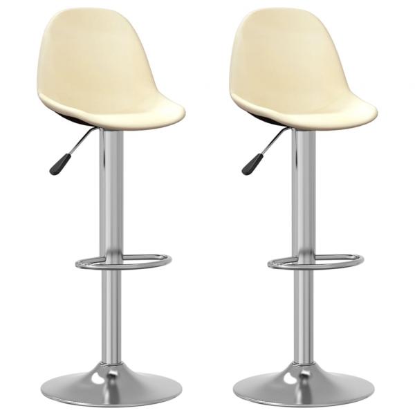 ARDEBO.de - Barhocker 2 Stk. Creme Stoff