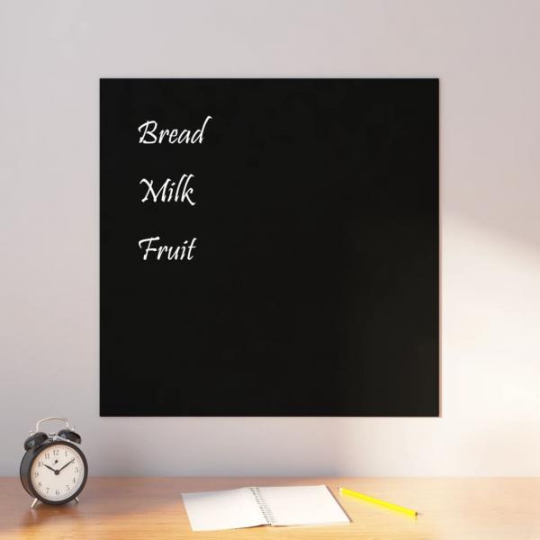 ARDEBO.de - Magnettafel Wandmontage Schwarz 60x60 cm  Hartglas
