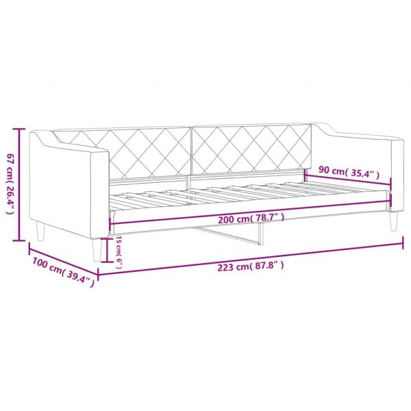 Tagesbett Dunkelgrau 90x200 cm Stoff