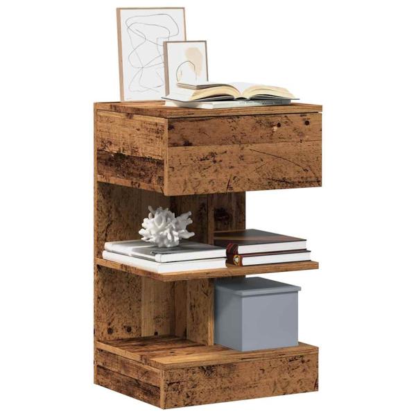 ARDEBO.de - Nachttische 2 Stk. Altholz-Optik 40x35x65 cm Holzwerkstoff