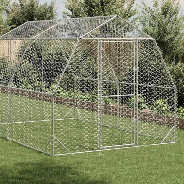 Hühnerstall 2,5x4x2,25 m Verzinkter Stahl