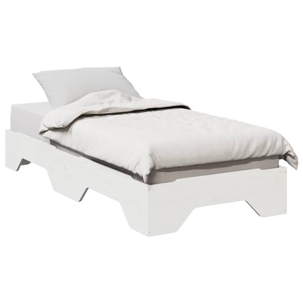 ARDEBO.de - Massivholzbett ohne Matratze Stapelbar Weiß 75x190 cm
