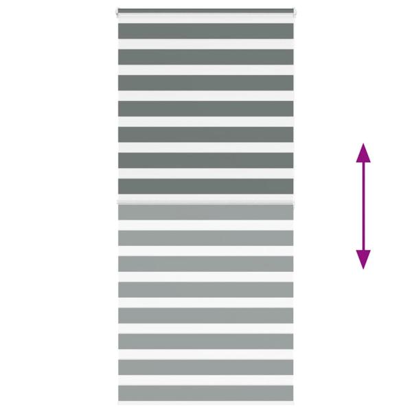 Zebrarollo Dunkelgrau 95x200 cm Stoffbreite 90,9 cm Polyester
