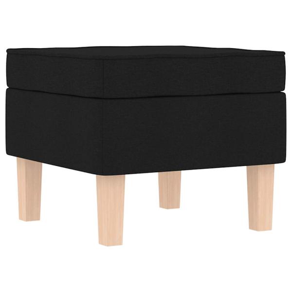 Schaukelsessel mit Hocker Schwarz Stoff