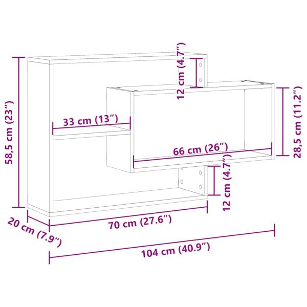 Wandregal Artisan-Eiche 104x20x58,5 cm Holzwerkstoff