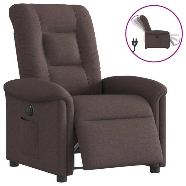 ARDEBO.de - Relaxsessel Elektrisch Dunkelbraun Stoff