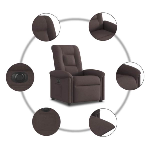 Relaxsessel Elektrisch Dunkelbraun Stoff